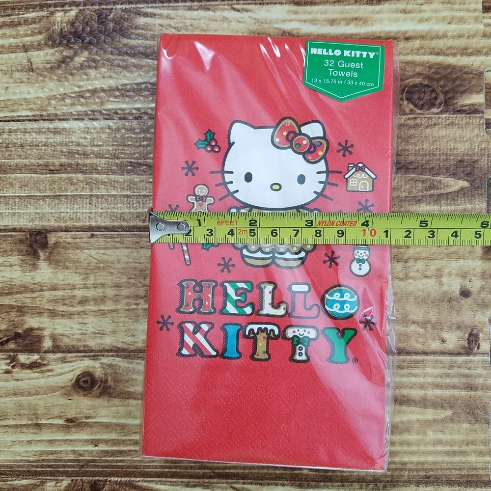 Hello Kitty Christmas Red Gingerbread Guest Towels Napkins 33x40cm 3 Ply Sanrio